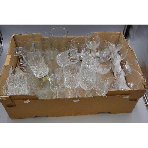 609 - Large Selection of Mixed Glassware including Whisky, Wine and Pint Glasses