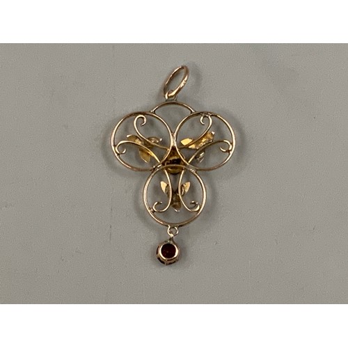 9 - Edwardian Art Nouveau 9ct Gold Pendant