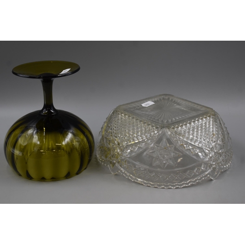 134 - Five Pieces of Quality Glassware including Bell, Fruit Bowl and More