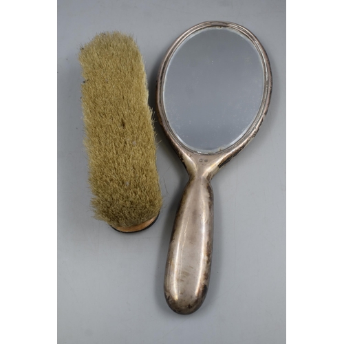 26 - Hallmarked Silver Hand Mirror and Brush