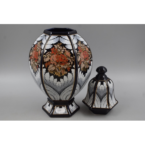 109 - Italian Designed Hand Painted Lidded Urn (36cm)