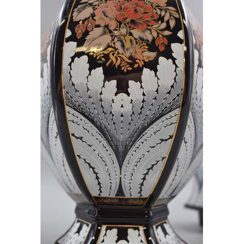 109 - Italian Designed Hand Painted Lidded Urn (36cm)