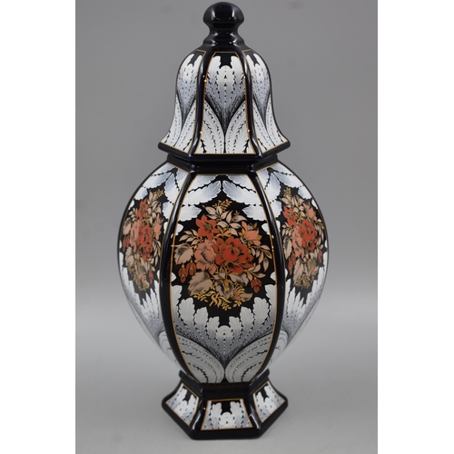 109 - Italian Designed Hand Painted Lidded Urn (36cm)