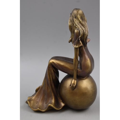 66 - Bronzed Figurine of Seated Lady (9.5