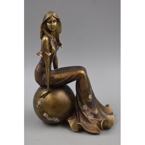 66 - Bronzed Figurine of Seated Lady (9.5