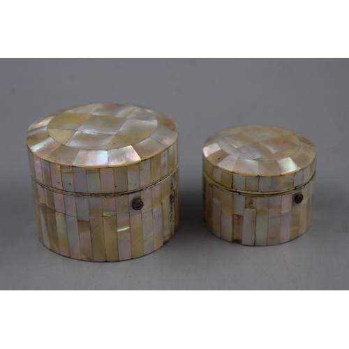 73 - Two Vintage Mother of Pearl Trinket Boxes (A/F)