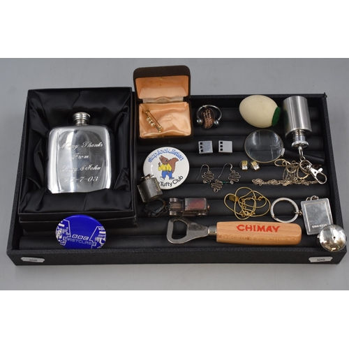 78 - Mixed Selection including Hip Flask, Moet Chandon, Cufflinks, Silver and More