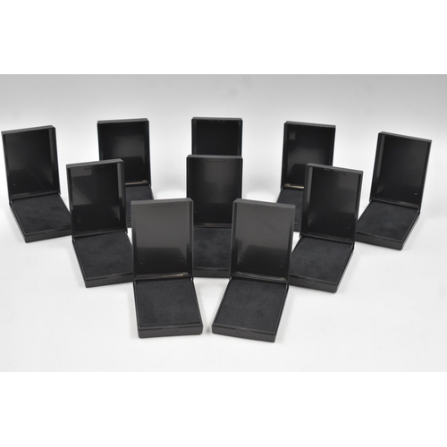 81 - Ten New Black Necklace Jewellery Boxes with Velvet Foam Insert 57mm x 81mm x 22mm