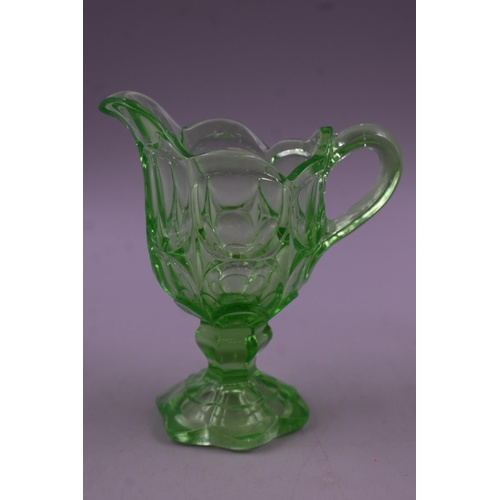 84 - Uranium Glass Jug approx. 6