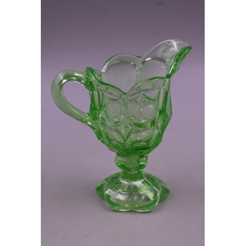 84 - Uranium Glass Jug approx. 6