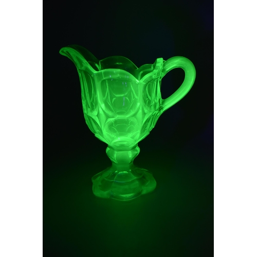 84 - Uranium Glass Jug approx. 6