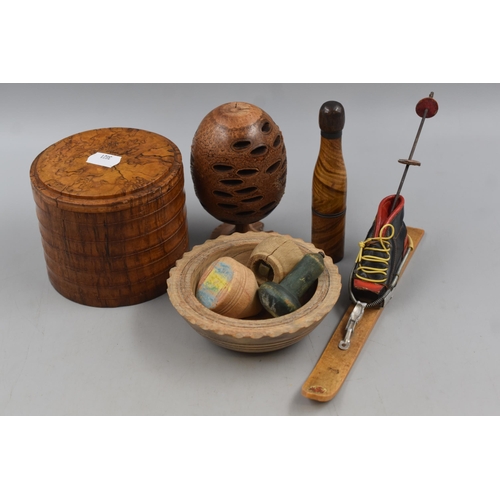 98 - Selection of Wooden Curios to include Pipe Holder