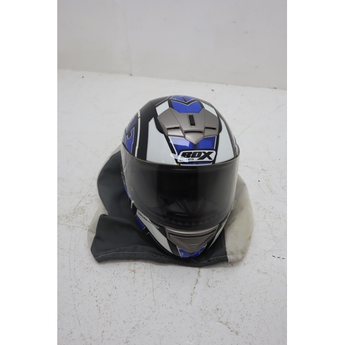 593 - A MotoGB XL Motorcycle Jacket In Blue, With Medium Box Helmets Helmet.