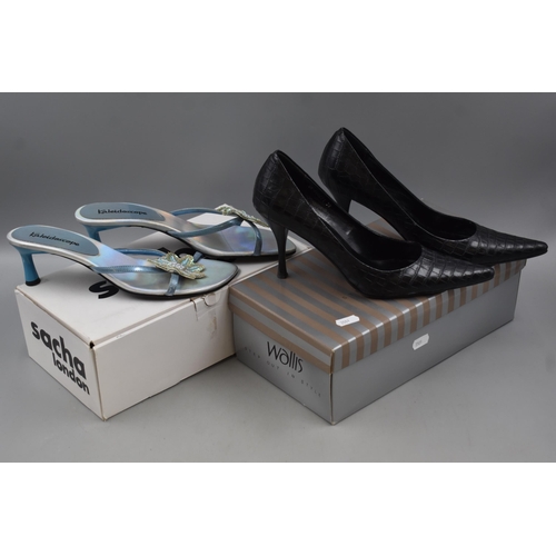 598 - Two Pairs Of Ladies Designer Shoes In Sizes 6 and 6.5, Includes Wallis and Kaleidoscope.