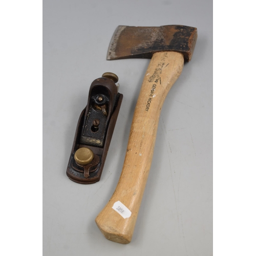 570 - Wilkinson Sword Hickory Handled Axe and a Small Plane