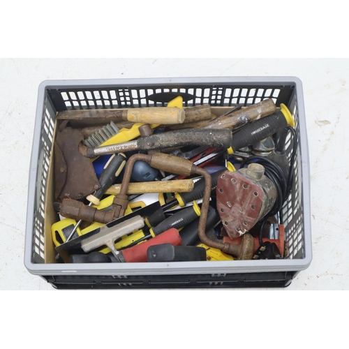 575 - Large selection of Mainly Wood Working Tools to include Hand Sander, Chisels and More