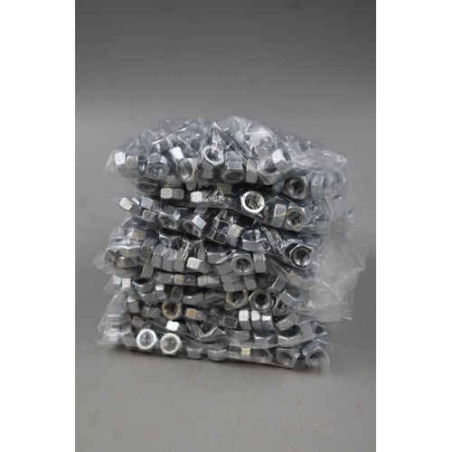 585 - Approx 1000 Grade 8 Mild Steel - Bright Zinc Plated (BZP) New M8 Nuts..