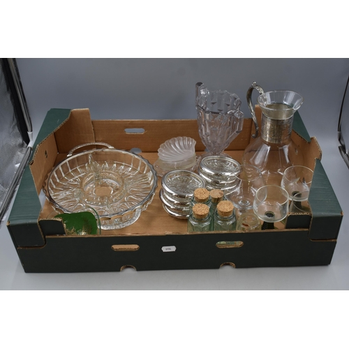 629 - A Mixed Selection Of Glassware. Includes Winter Schorle Glasses, Corked Bottles, Harrods Ashtray and... 