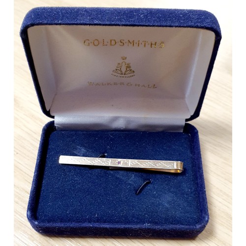 1 - Walker and Hall 9 Carat Gold Tie Pin In Original Case.