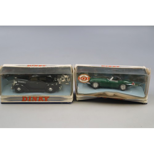 13 - Two Dinky Model Cars in Boxes.(Boxes Tatty) 1968 Jaguar E Type and a 1950 Ford V8 Pilot