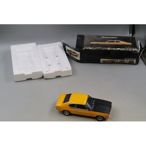 14 - Minichamps 1:18 Model of a 1970 Ford Capri 2600 RS In Yellow and Black Boxed House Clearance Find. T... 