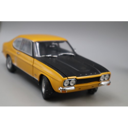 14 - Minichamps 1:18 Model of a 1970 Ford Capri 2600 RS In Yellow and Black Boxed House Clearance Find. T... 