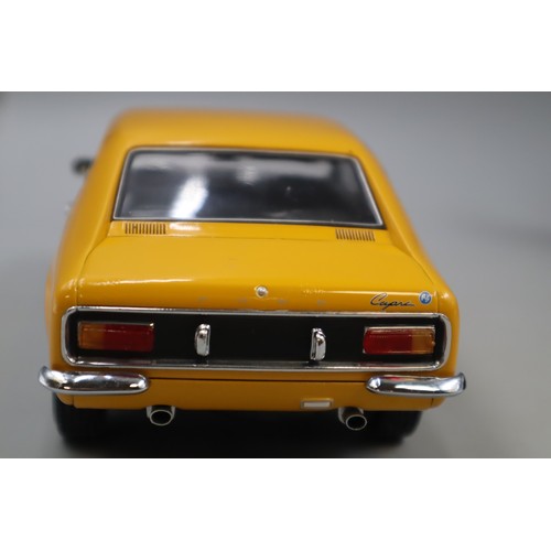 14 - Minichamps 1:18 Model of a 1970 Ford Capri 2600 RS In Yellow and Black Boxed House Clearance Find. T... 