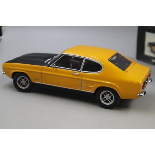 14 - Minichamps 1:18 Model of a 1970 Ford Capri 2600 RS In Yellow and Black Boxed House Clearance Find. T... 