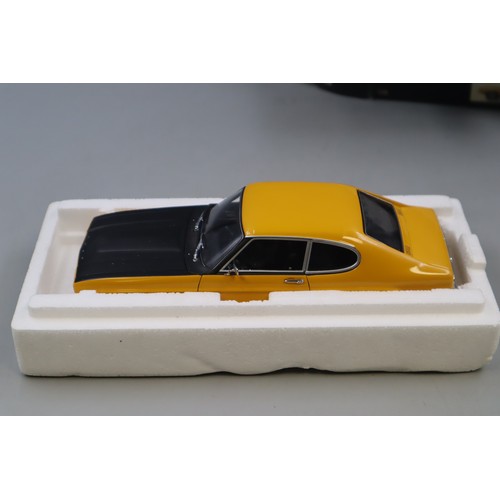 14 - Minichamps 1:18 Model of a 1970 Ford Capri 2600 RS In Yellow and Black Boxed House Clearance Find. T... 