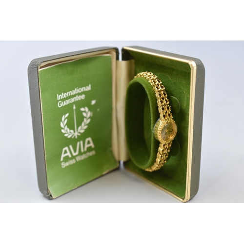 73 - Ladies Avia Mechanical Watch in Case with booklet