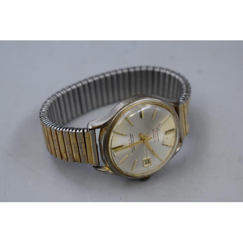 78 - A Lucerne Automatic 25 Jewels Three Star Men's Watch, In Working Condition.