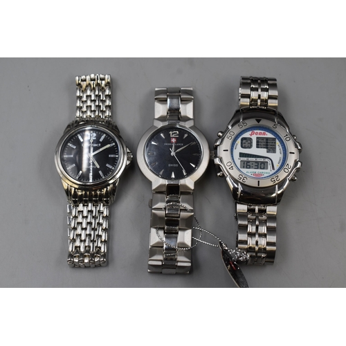 80 - Three Boxed Watches to include Swiss Balance, Penn and Contact