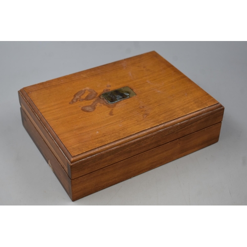 83 - A Decatur Wooden Humidor, Filled With Cigars and Smoking Accessories.