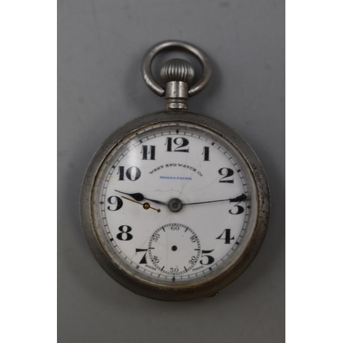 84 - West End Watch Company Pocket Watch (Working with second hand present, but will require fixing)