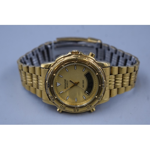 86 - Gold Coloured Accurist Quartz Watch Water Resistance 50m