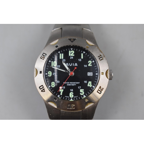 88 - Gents Avia Water Resistant Watch with Stainless Steel Strap