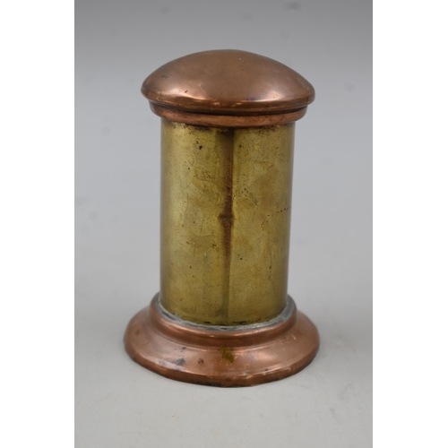 112 - Vintage Brass and Copper Post Box Saving Tin