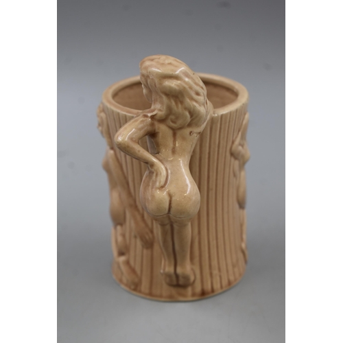 115 - Vintage Ceramic Nudie Mug depicting Nude Ladies Posing approx 6