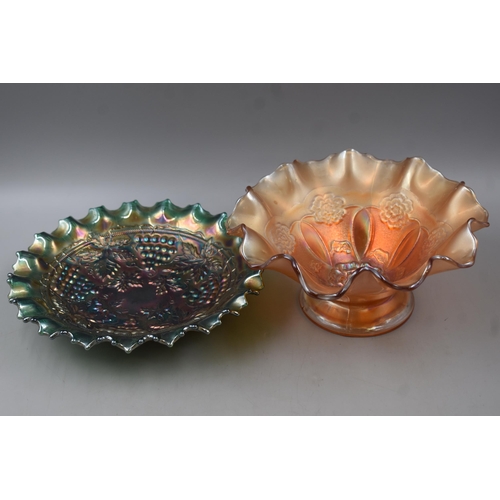 170 - Two Pieces of Carnival Glass to include Bowl and Plate