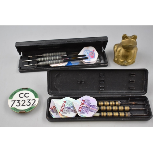 172 - Two Sets of Darts, Conductors Badge and Brass Frog