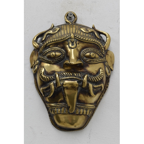 274 - Antique Brass Devils Head approx 8.5