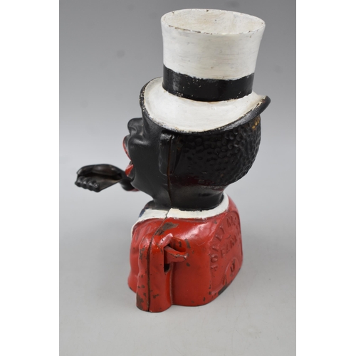 276 - Vintage Cast Iron Jolly Money Bank (8