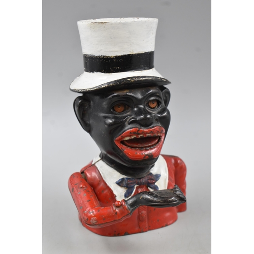 276 - Vintage Cast Iron Jolly Money Bank (8