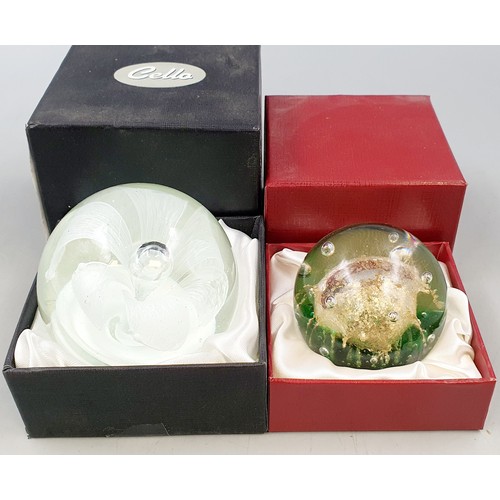 33 - Two Boxed Glass Paper Weights