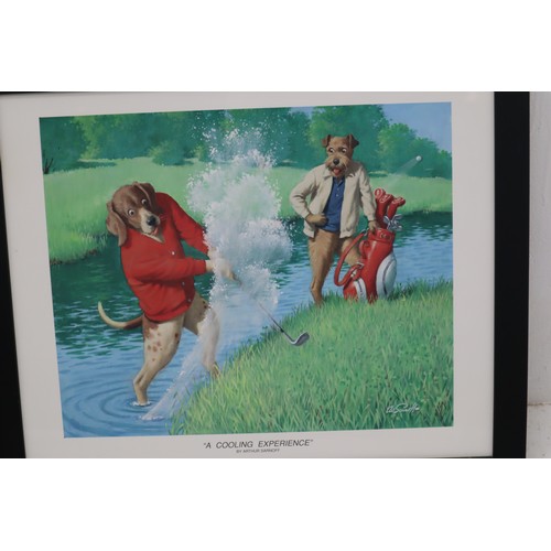 60 - Two Large Sarnoff Prints. 22.5 x 18.5 Inches. Dogs Playing Pool 