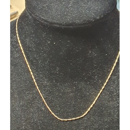 3a - Nine Carat Gold Necklace. 16 Inches Long