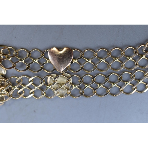 21 - Gold 9ct Chain-mail Heart Bracelet (Weight 3.02 grams)