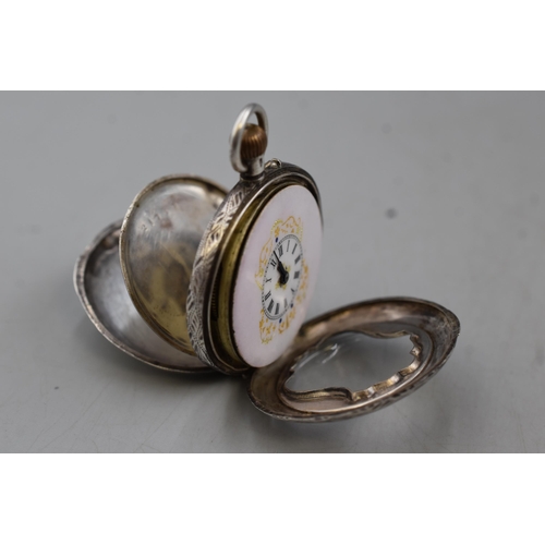 38 - Swiss 19th Century Ladies Silver Half Hunter Pocket Watch