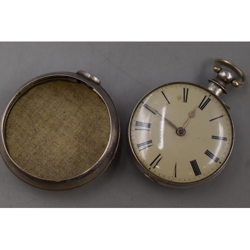 39 - William Green of Wigan Pocket Watch in Hallmarked Birmingham Silver Case and a Silver Travel Case