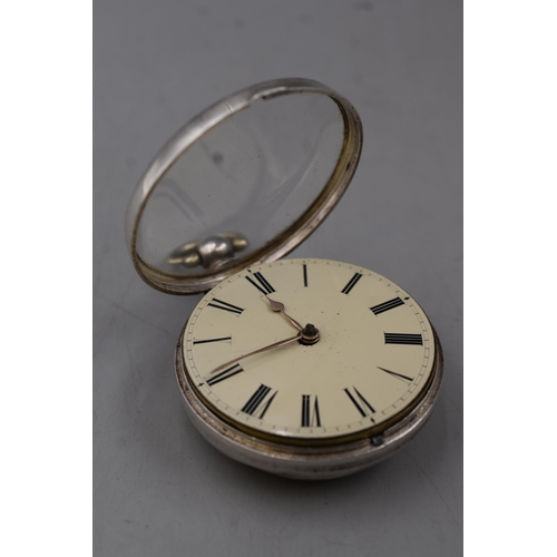 39 - William Green of Wigan Pocket Watch in Hallmarked Birmingham Silver Case and a Silver Travel Case